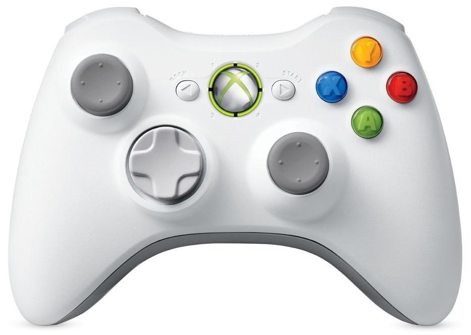 Геймпад для Xbox 360 Беспроводной Белый (White) + батарейки